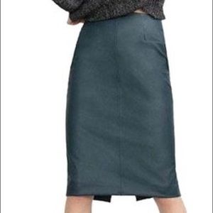 Zara Basics | Deep teal vegan leather pencil shirt